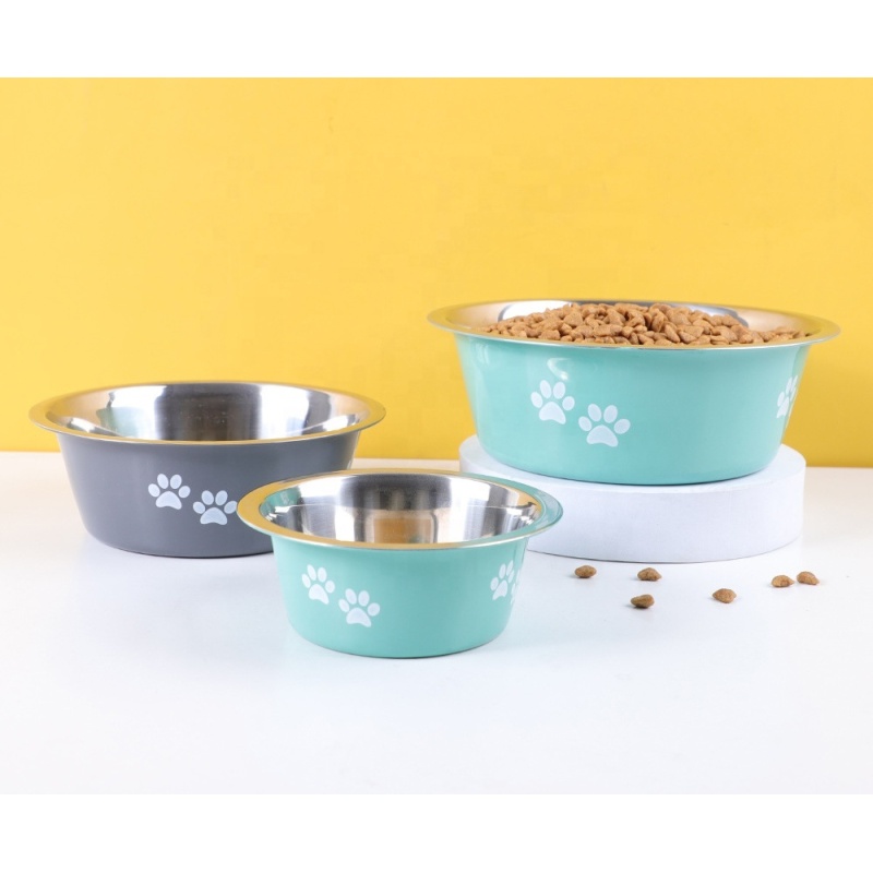 Coocodrink Stainless Steel Pet Bowl With Anti-skid Silicone Various Sizes Puppy Cats Bowls Drink Food Water Dish Feeder