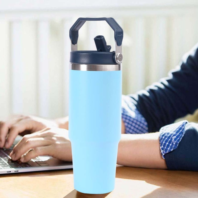Modern Design 30oz 20oz Stainless Steel Double Wall Vacuum Flask for Car Travel Coffee Cup & Water with Straw