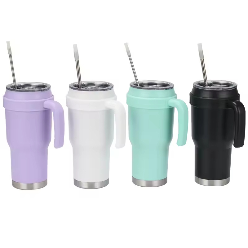 USA Popular 40oz Double Wall Stainless Steel Tumbler Cups with Straw Handle Vacuum Insulated Travel Coffee Tumblers