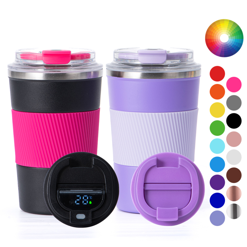 Coocodrink Wholesale 12oz Portable Stainless Steel Vacuum Reusable Coffee Cup Insulated Travel Coffee Mug With Leakproof Lid