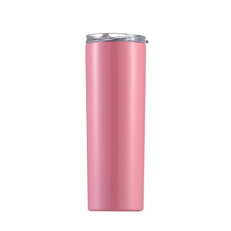 Hot Selling 20oz Skinny Tumblers Double Wall Insulated Straight Water Cups Wine Tumbler With Lids and Straws