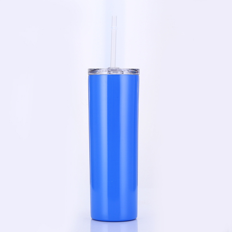 Hot Selling 20oz Skinny Tumblers Double Wall Insulated Straight Water Cups Wine Tumbler With Lids and Straws