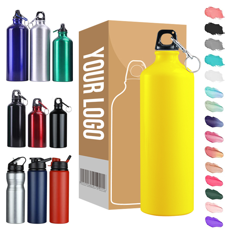 Custom LOGO WholesaleOutdoor Sports Leak Proof Travel Drinking Bottle 400/500/600/750/1000ml Aluminum Water Bottles