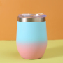 Powder Coating 12oz Wine Tumbler Egg Shape Stainless Steel 304 BPA Free Vacuum Cup Insulated Metal Gift Water Bottle