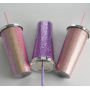 Wholesale 24oz Durian Mermaid Tumbler Custom Plastic Water Bottle Cup Lid Straw for Adults Colorful Diamond Glitter 700ml Travel