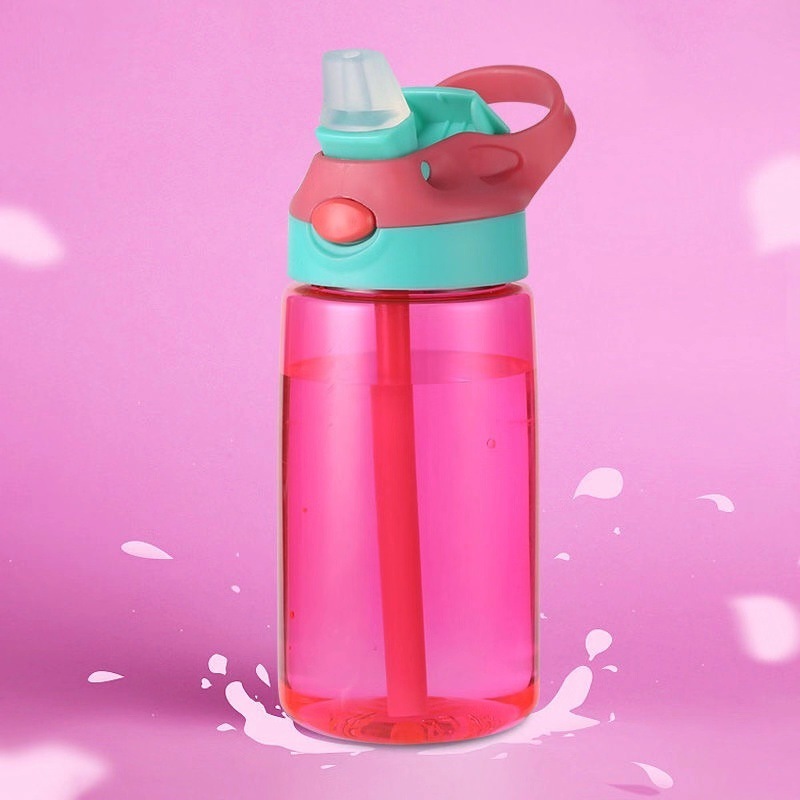Coocodrink Eco Friendly 16oz Plastic Kids Water Bottles Cups Bpa Free Sports Bottle clear Travel Mug Acrylic Tumbler with Lids