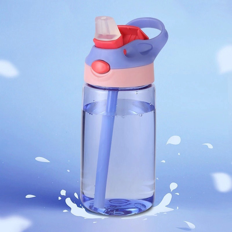 Coocodrink Eco Friendly 16oz Plastic Kids Water Bottles Cups Bpa Free Sports Bottle clear Travel Mug Acrylic Tumbler with Lids