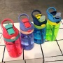 Coocodrink Eco Friendly 16oz Plastic Kids Water Bottles Cups Bpa Free Sports Bottle clear Travel Mug Acrylic Tumbler with Lids