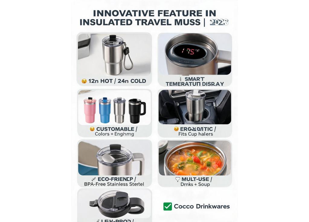 Are there any new features or designs in insulated travel mugs that are driving sales?