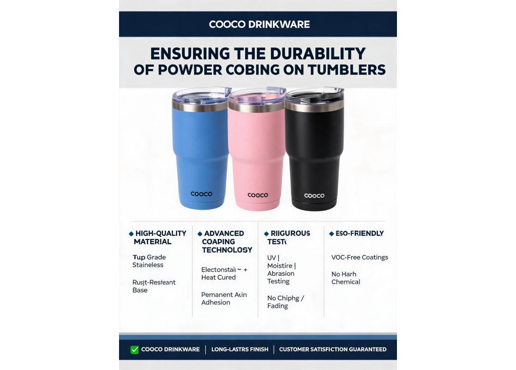 How do you ensure the durability and longevity of the powder coating or finish on your tumblers?