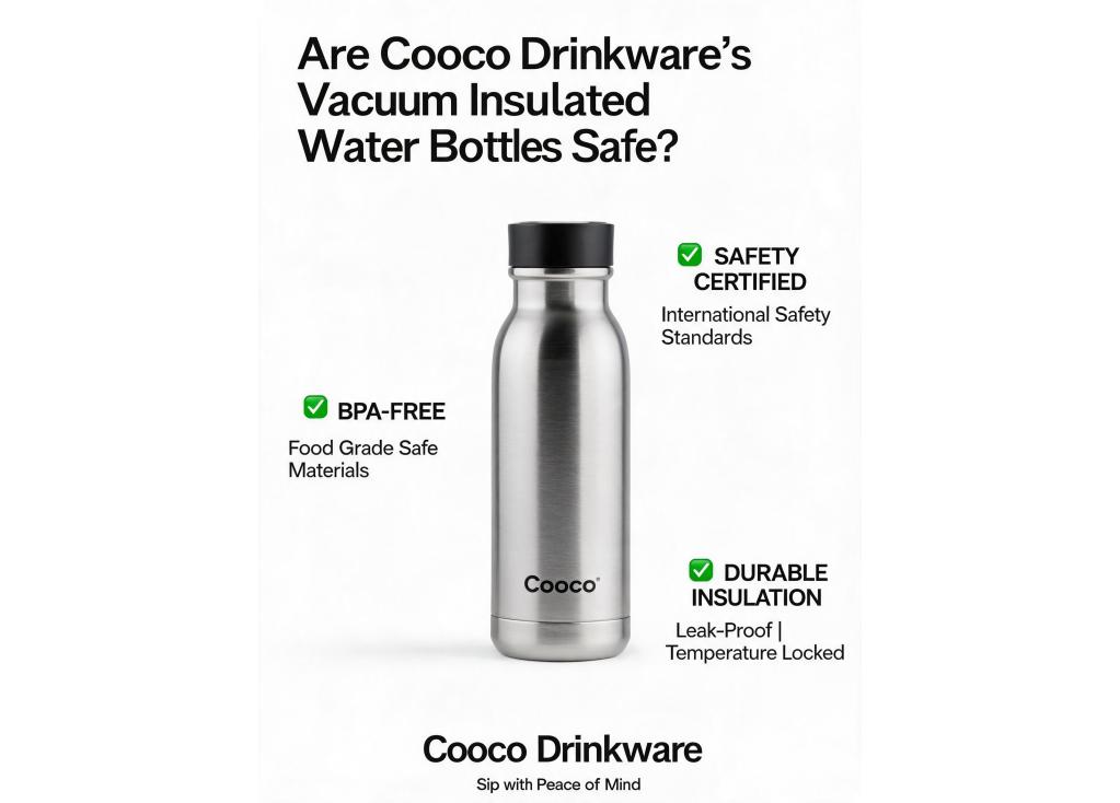 Are your vacuum insulated water bottles certified for safety (e.g., BPA-free, food-grade)?