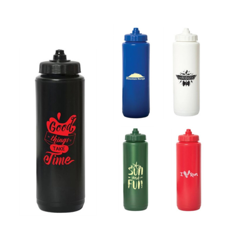 アウトドア用 直接飲用 再利用可能 1000ml BPAフリー スポーツ エコスクイーズウォーターボトル ねじ込み式蓋付き