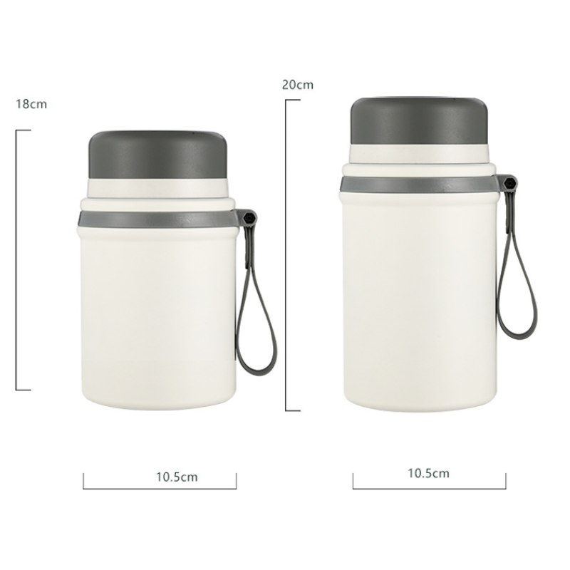 Custom 800ml 1000ml 316 Stainless Steel Insulated Food Jar with Folding Spoon Portable Hot Food Thermos with Heatable Feature