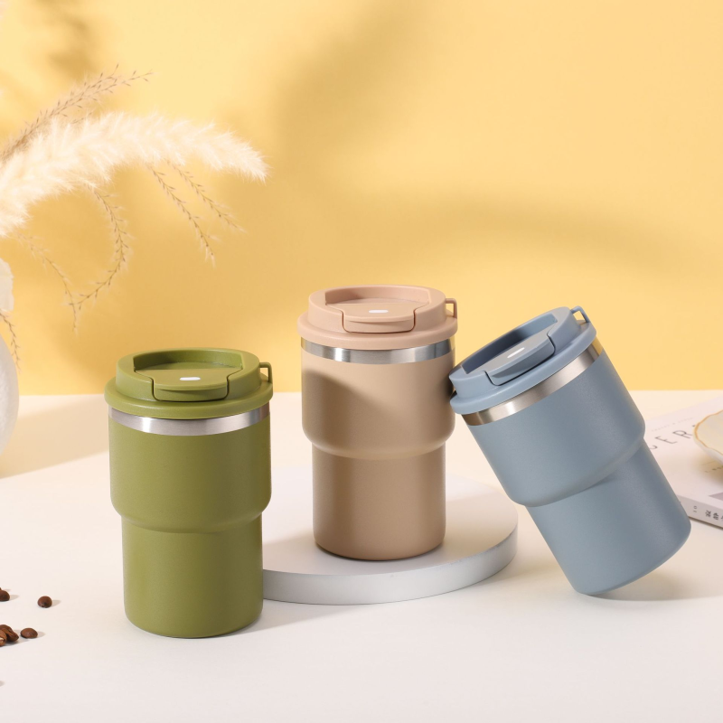 New 15oz Insulated Stainless Steel Double Wall Vacuum Coffee Tumbler Outdoor Design Travel Mug with Cap for Business Gifts