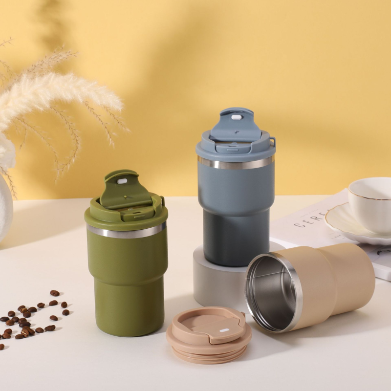 New 15oz Insulated Stainless Steel Double Wall Vacuum Coffee Tumbler Outdoor Design Travel Mug with Cap for Business Gifts