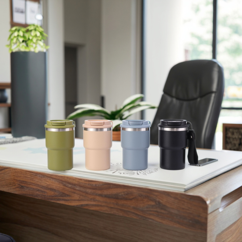 New 15oz Insulated Stainless Steel Double Wall Vacuum Coffee Tumbler Outdoor Design Travel Mug with Cap for Business Gifts