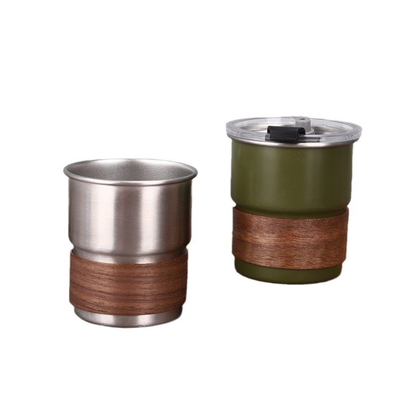 10oz Tea Cup Set Single-Layer 304 Stainless Steel Coffee Cup for Camping for Cold Beverages Beer or Swallowing Coffee Tumbler