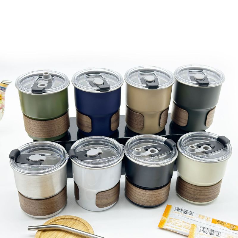 10oz Tea Cup Set Single-Layer 304 Stainless Steel Coffee Cup for Camping for Cold Beverages Beer or Swallowing Coffee Tumbler