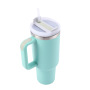 Stainless Vacuum Insulated 30oz 40oz Powder Coated Traveling Cups Coffee Mugs Tumblers Wholesale Bulk with Handle and Straw