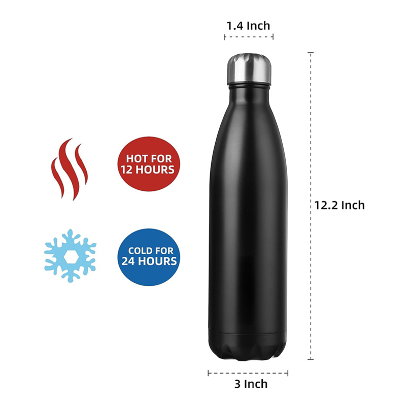 17oz Stainless Steel Water Bottle with Narrow Mouth Cola Shaped Vacuum Flask Sport Gym Custom Logo Direct Drinking Outdoor Tours