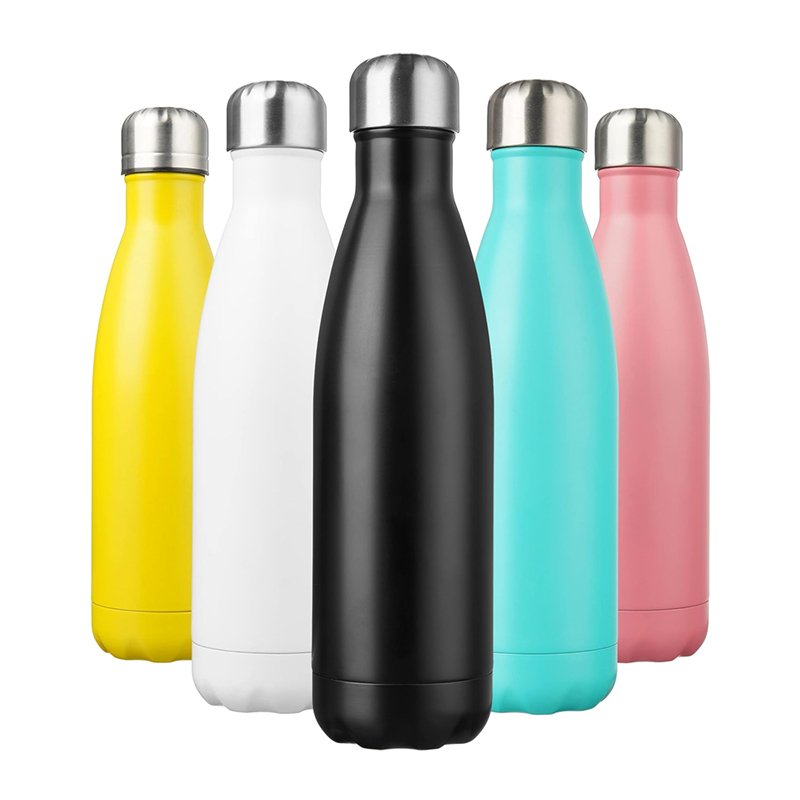 17oz Stainless Steel Water Bottle with Narrow Mouth Cola Shaped Vacuum Flask Sport Gym Custom Logo Direct Drinking Outdoor Tours