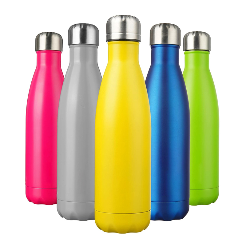 17oz Stainless Steel Water Bottle with Narrow Mouth Cola Shaped Vacuum Flask Sport Gym Custom Logo Direct Drinking Outdoor Tours