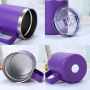 Wholesale Bulk 24OZ Portable Tumbler Food Grade 304 Stainless Steel Travel Coffee Mug Reusable Beer Cup with Lids&Large Handle