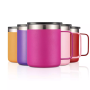 14OZ 12OZ Stainless Steel Glass Vacuum Insulated Beer Travel Mugs With Handle Double Wall Wine Tumblers Wholesale Bulk Cups