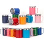 14OZ 12OZ Stainless Steel Glass Vacuum Insulated Beer Travel Mugs With Handle Double Wall Wine Tumblers Wholesale Bulk Cups