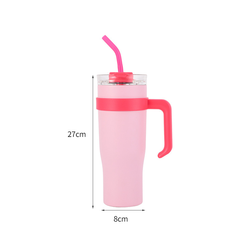 Moin Stainless Steel Double Wall Vacuum Insulated 40oz Tumbler Travel Mug With Reusable Straw Slider Lid Cleaning Brush