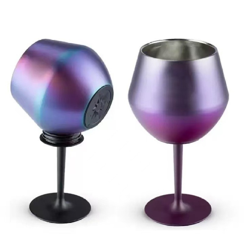 14oz 2 in 1 Durable Stainless Steel Wine Tumbler Detachable Base Strong Anti-Drop Glass Mug Sturd Stemmed Removable Base Cup