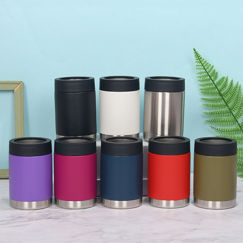 Wholesale Price Tumbler Mug 12 oz Double Wall Insulate Can Cooler With Lid Thermal Hot Standard Size Cans Customizable Logo