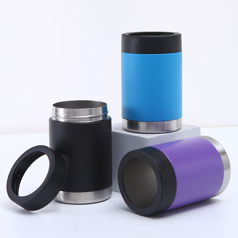 Wholesale Price Tumbler Mug 12 oz Double Wall Insulate Can Cooler With Lid Thermal Hot Standard Size Cans Customizable Logo