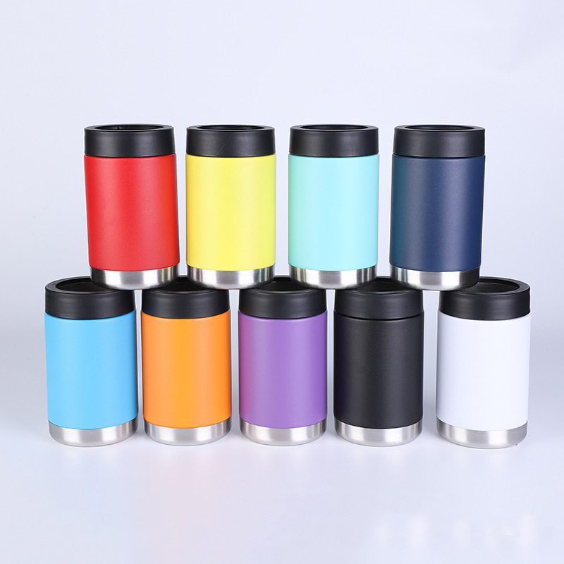 Wholesale Price Tumbler Mug 12 oz Double Wall Insulate Can Cooler With Lid Thermal Hot Standard Size Cans Customizable Logo