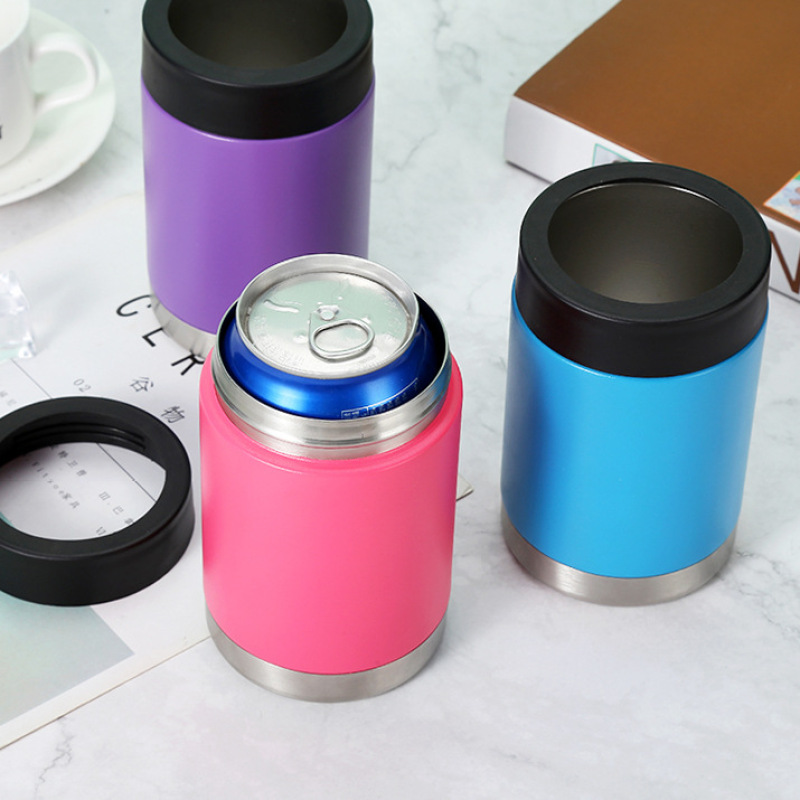 Wholesale Price Tumbler Mug 12 oz Double Wall Insulate Can Cooler With Lid Thermal Hot Standard Size Cans Customizable Logo