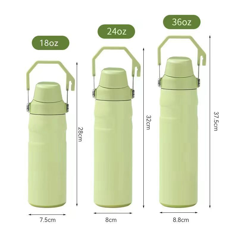 Custom Logo 16/24/36 oz Leak-proof Portable Cold Horn Bottle Inclined Lid Vacuum Insulated Stainless Steel Sport Water Bottle