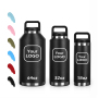 Custom 18oz 36oz 64oz Vacuum Insulated Stainless Steel Water Bottle with Lid  Flask Original School Thermoses Outdoor Cup