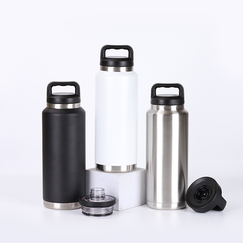 18oz 26oz 36oz Vacuum Insulated Stainless Steel Water Bottle with Chug Lid Flask Direct Drinking Thermoses Cup Tumbler