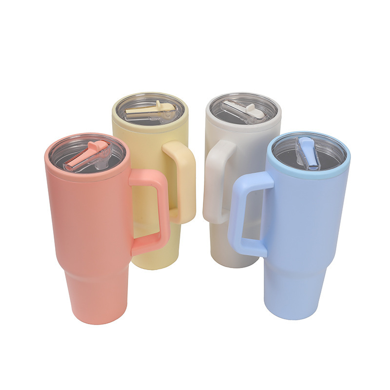 Cross-border New Ice Bully Thermos Cup 304 Stainless Steel Vacuum Insulation Folding Suction Handle Portable Modern Design High