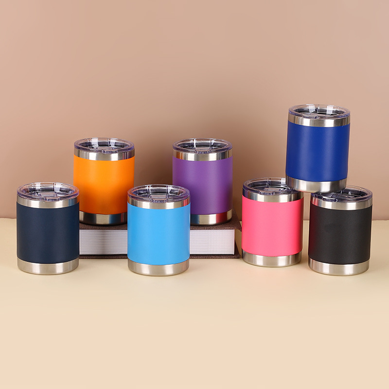 Tumbler Mug 10oz Insulated Stainless Steel Can Cooler Thermal Vacuum Termos Holder for Travel and Party Newly Design Bottle
