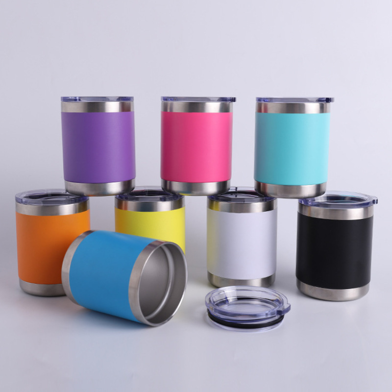 Tumbler Mug 10oz Insulated Stainless Steel Can Cooler Thermal Vacuum Termos Holder for Travel and Party Newly Design Bottle