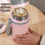 Custom 800ml 1000ml 316 Stainless Steel Insulated Food Jar with Folding Spoon Portable Hot Food Thermos with Heatable Feature