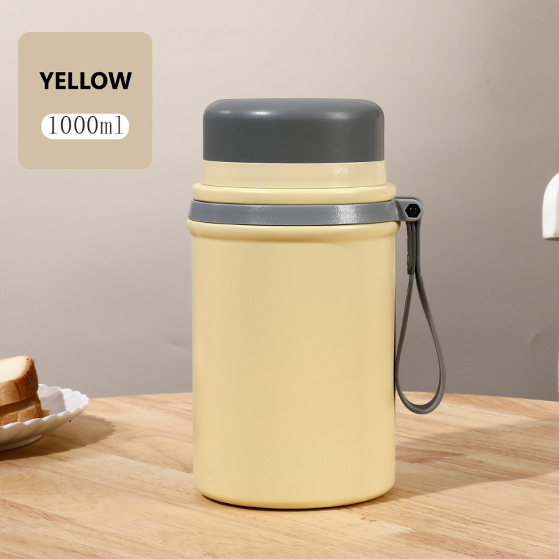 Custom 800ml 1000ml 316 Stainless Steel Insulated Food Jar with Folding Spoon Portable Hot Food Thermos with Heatable Feature