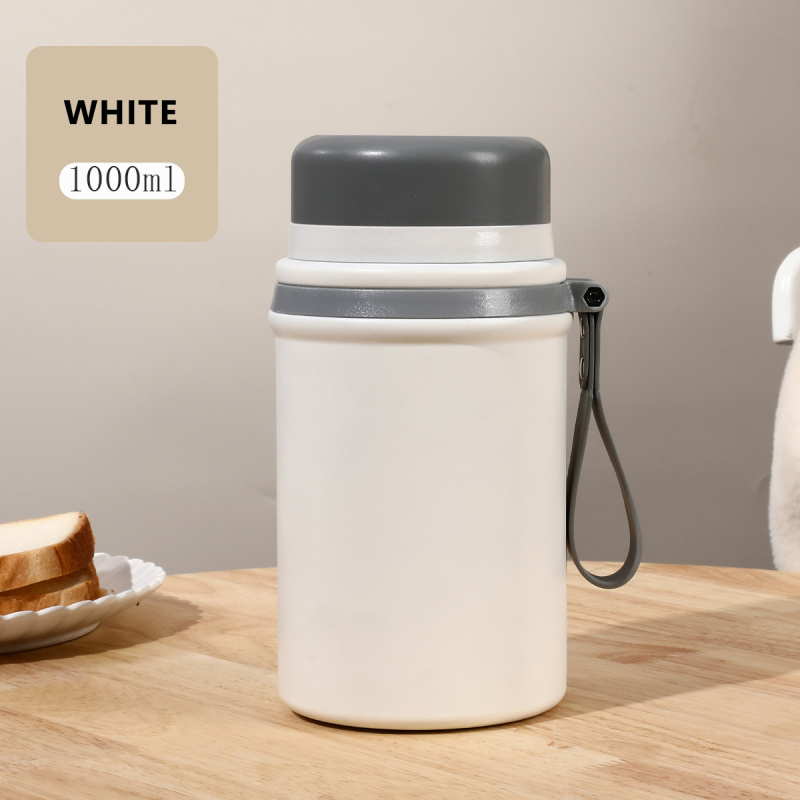 Custom 800ml 1000ml 316 Stainless Steel Insulated Food Jar with Folding Spoon Portable Hot Food Thermos with Heatable Feature