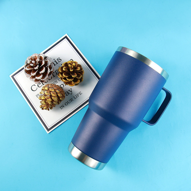 Wholesale Thermal Tumbler 30 oz 20 oz Reusable Camping Vacuum Cups Handle Straw Tea Hot Cold Beverages Travel Vase Vaso Termico