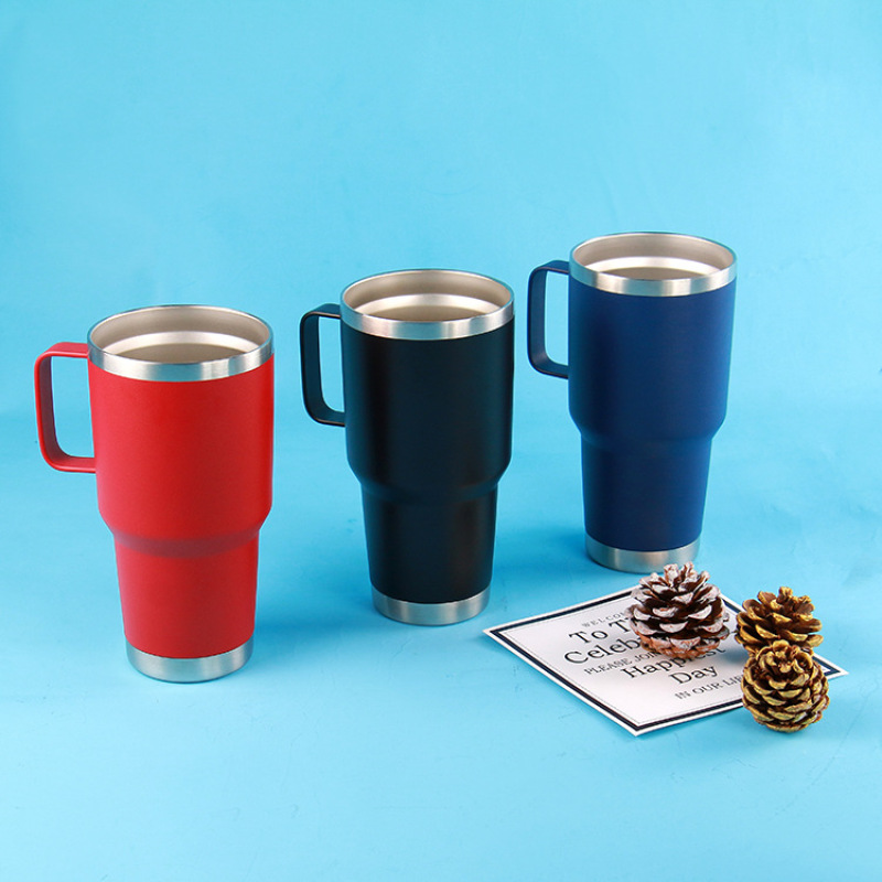 Wholesale Thermal Tumbler 30 oz 20 oz Reusable Camping Vacuum Cups Handle Straw Tea Hot Cold Beverages Travel Vase Vaso Termico