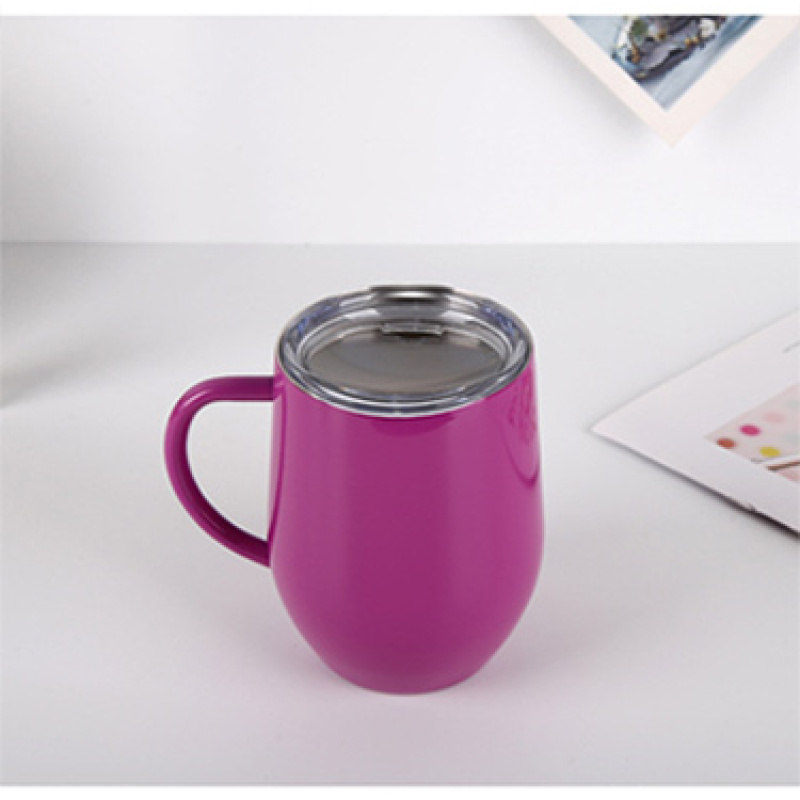 12OZ Travel-ready Insulated Coffee Cups Double Wall Stainless Steel Wine Tumbler with Custom Logo Sliding Lid Metal for Gifts
