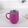 12OZ Travel-ready Insulated Coffee Cups Double Wall Stainless Steel Wine Tumbler with Custom Logo Sliding Lid Metal for Gifts