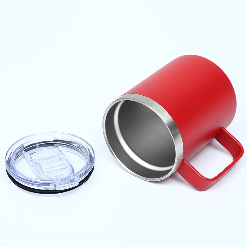 12 oz 14 oz Stainless Steel Insulated Vacuum Custom logo Thermo Mug Coffee Camping Travel Coffee Mug Tumbler with Handle and Lid