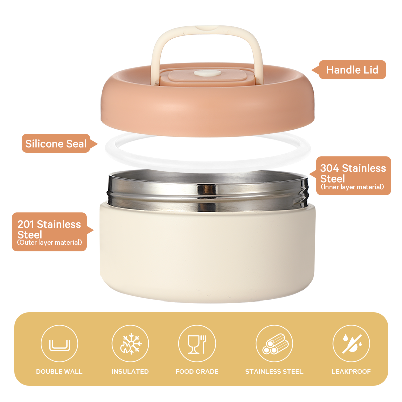 304 Stainless Steel Insulated Vacuum Lunch Boxes Kids Set School Food Jar Customized Food Warmer